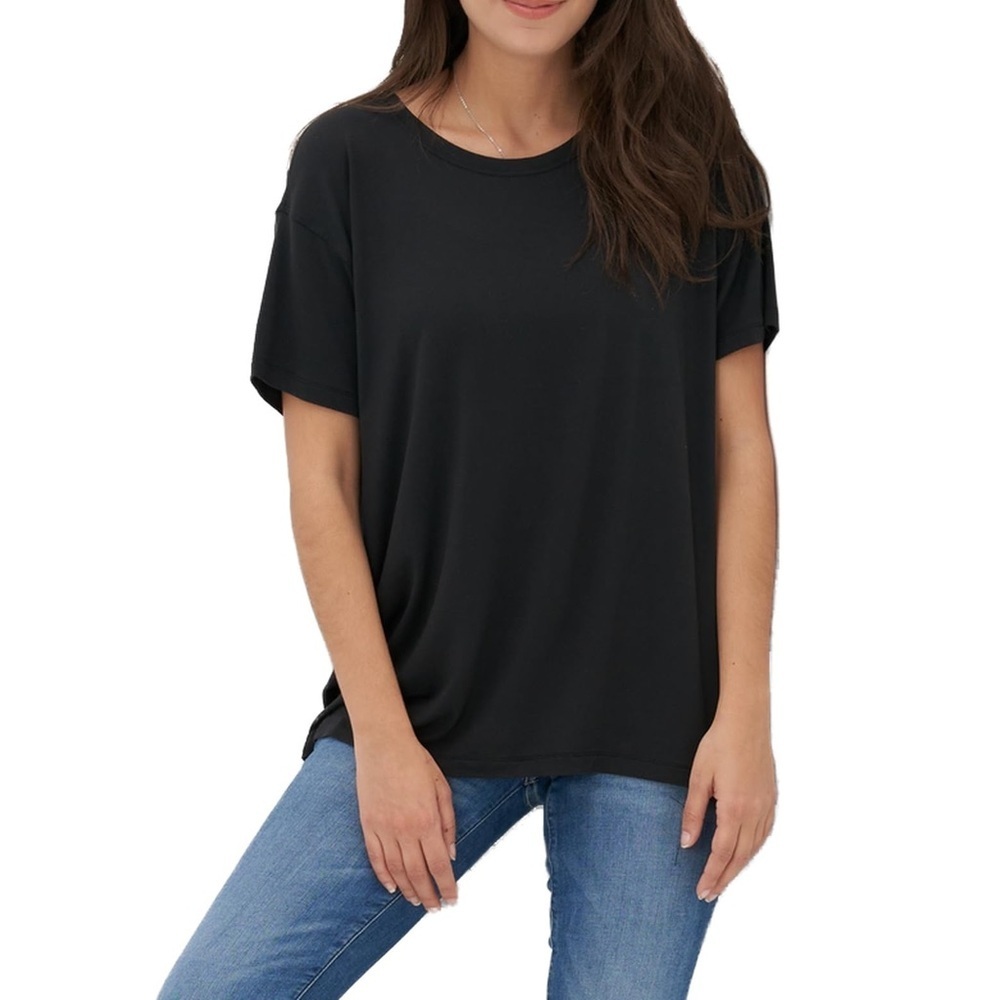 Time and Tru black ribbed oversized tshirt